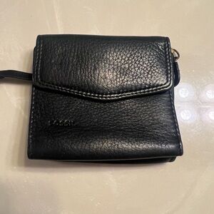 Fossil black leather compact wallet